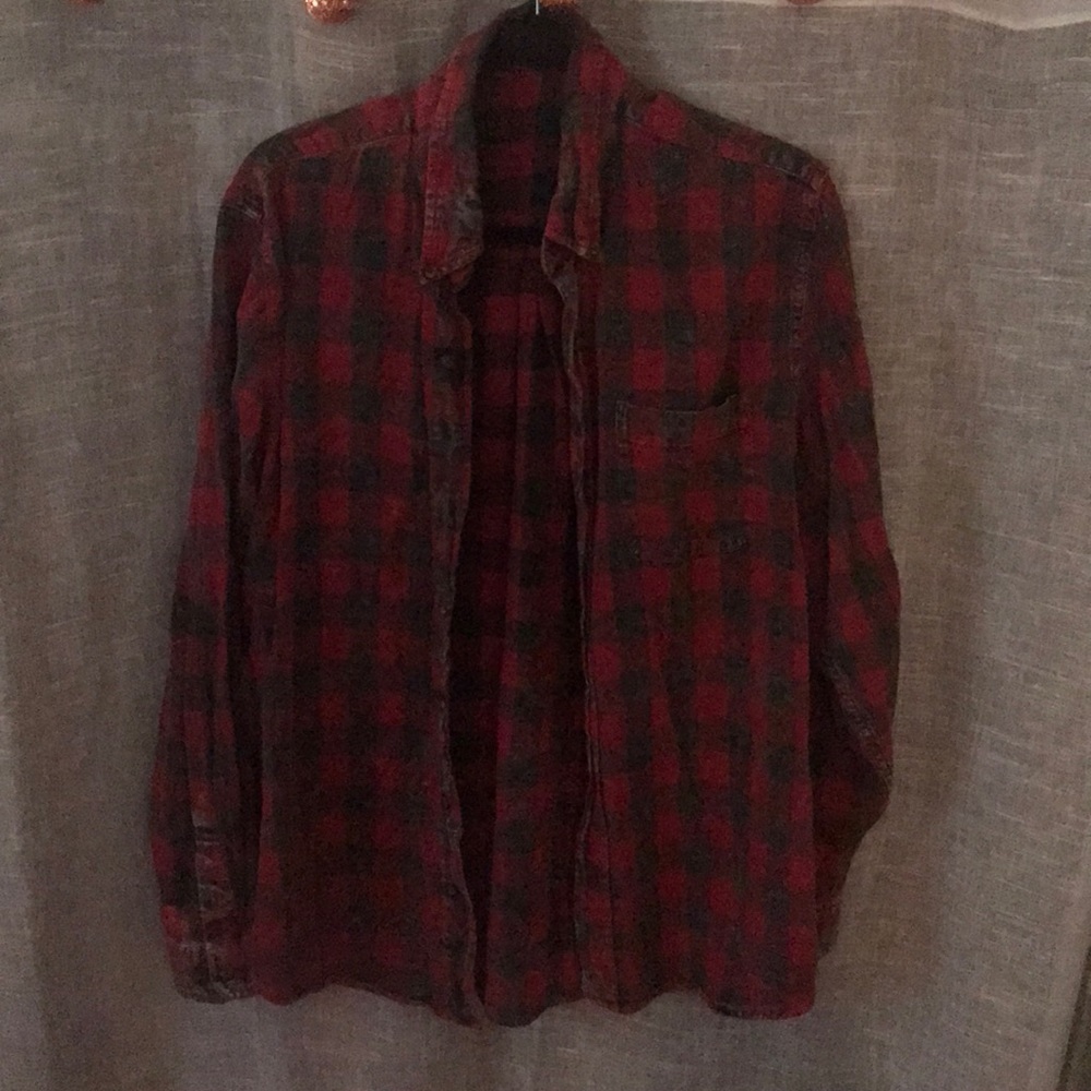 Red Acid Wash Flannel